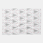 赤と青の星を持つ愛国的な木 キッチンタオル (横)