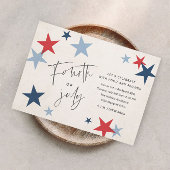 赤と青の星7月4日のパーティー 招待状