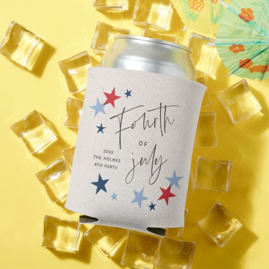 赤と青の星7月4日のパーティー 缶クーラー (インサイチュ 夏)