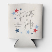 赤と青の星7月4日のパーティー 缶クーラー (正面)