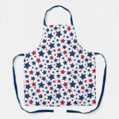 赤と青の星 – アメリカ国旗のパターン エプロン (正面)