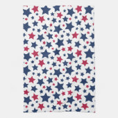 赤と青の星 – アメリカ国旗のパターン キッチンタオル (縦)
