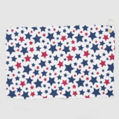 赤と青の星 – アメリカ国旗のパターン ゴルフタオル (横)