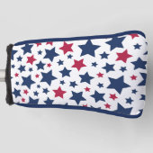 赤と青の星 – アメリカ国旗のパターン ゴルフヘッドカバー (正面)