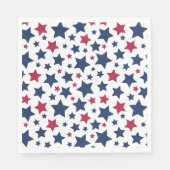 赤と青の星 – アメリカ国旗のパターン スタンダードランチョンナプキン (正面)