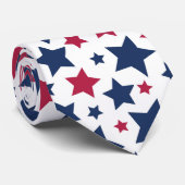 赤と青の星 – アメリカ国旗のパターン ネクタイ (ロール)