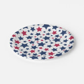 赤と青の星 – アメリカ国旗のパターン ペーパープレート (アングル)