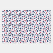 赤と青の星 – アメリカ国旗のパターン ラッピングペーパーシート (正面3)