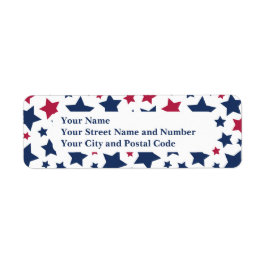 赤と青の星 – アメリカ国旗のパターン ラベル