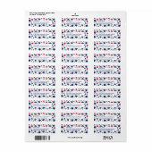 赤と青の星 – アメリカ国旗のパターン ラベル (フルシート)