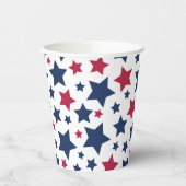 赤と青の星 – アメリカ国旗のパターン 紙コップ (左)