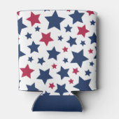 赤と青の星 – アメリカ国旗のパターン 缶クーラー (裏面)