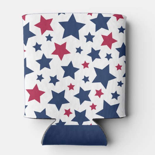 赤と青の星 – アメリカ国旗のパターン 缶クーラー (裏面)
