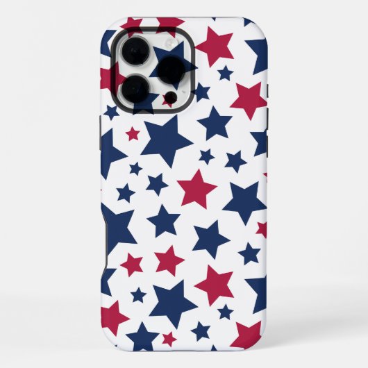 赤と青の星 – アメリカ国旗のパターン iPhoneケース (裏面)