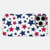 赤と青の星 – アメリカ国旗のパターン iPhoneケース (裏面横)
