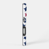 赤と青の星 – アメリカ国旗のパターン iPhone 16ケース (右側面)