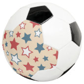 赤と青の星、アメリカ独立記念日、ベージュの背景 サッカーボール (3/4)
