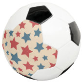 赤と青の星、アメリカ独立記念日、ベージュの背景 サッカーボール (3/4)