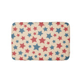 赤と青の星、アメリカ独立記念日、ベージュの背景 バスマット (正面)