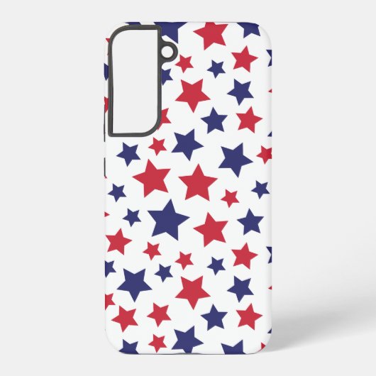 赤と青の星、アメリカ独立記念日、白背景 SAMSUNG GALAXYケース (裏面)