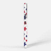 赤と青の星、アメリカ独立記念日、白背景 SAMSUNG GALAXYケース (右側面)