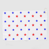 赤と青の星 – 星空のパターン ゴルフタオル (横)