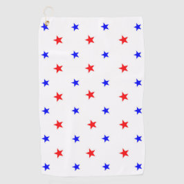 赤と青の星 – 星空のパターン ゴルフタオル