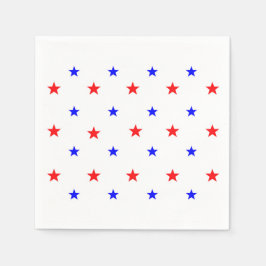 赤と青の星 – 星空のパターン スタンダードカクテルナプキン