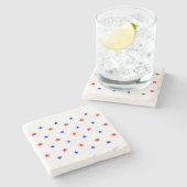 赤と青の星 – 星空のパターン ストーンコースター (横)