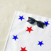 赤と青の星 – 星空のパターン ビーチタオル (インサイチュ)