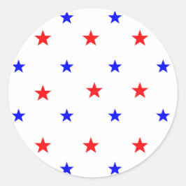 赤と青の星 – 星空のパターン ラウンドシール