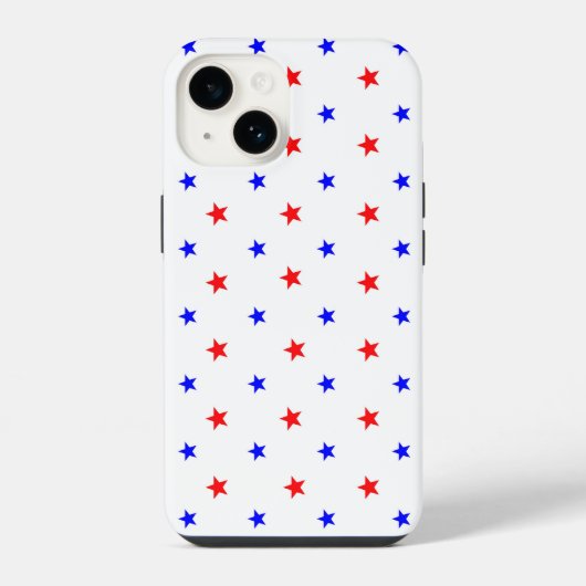 赤と青の星 - 星空パターン iPhoneケース (裏面)