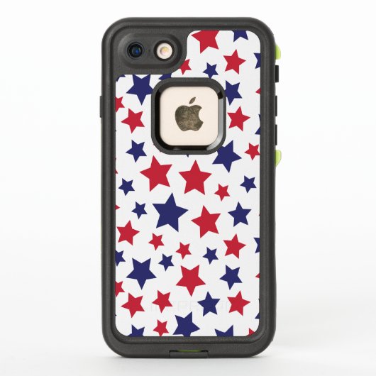 赤と青の星 白背景 アメリカ独立記念日 LifeProof iPhoneケース (裏面)