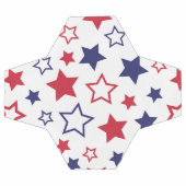 赤と青の星、白背景、7月4日 サッカーボール (フラット)