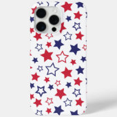 赤と青の星、白背景、7月4日 Case-Mate iPhoneケース (裏面)