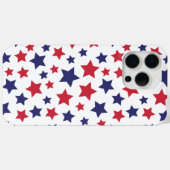 赤と青の星、白背景、7月4日 Case-Mate iPhoneケース (裏面 (横))