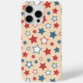 赤と青の星、7月4日、ベージュの背景 Case-Mate iPhoneケース (裏面)