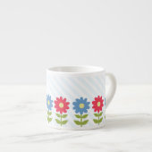 赤と青の春の花 エスプレッソカップ (正面右)