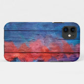 赤と青の木材ヴィンテージ Case-Mate iPhoneケース (裏面(横))