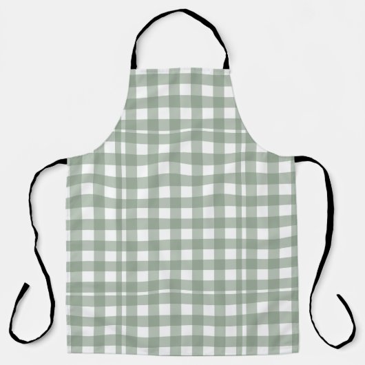 赤と青の格子模様のパターエプロン エプロン (正面)