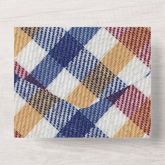 赤と青の格子模様 オールインワン招待状 (裏面)