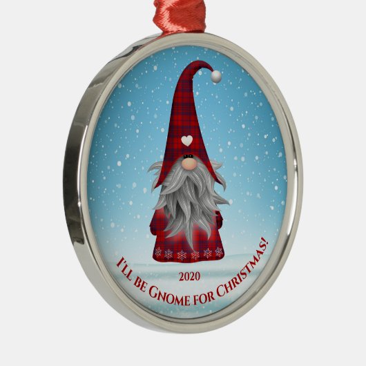 赤と青の格子縞の格言 – クリスマス格言 メタルオーナメント (右)