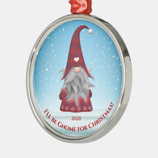 赤と青の格子縞の格言 – クリスマス格言 メタルオーナメント (左)