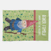 赤と青の格言で休日の冬 キッチンタオル (横)