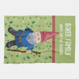 赤と青の格言で休日の冬 キッチンタオル