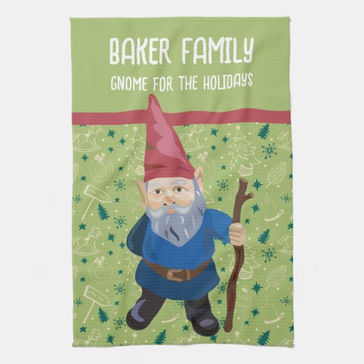 赤と青の格言で休日の冬 キッチンタオル (縦)