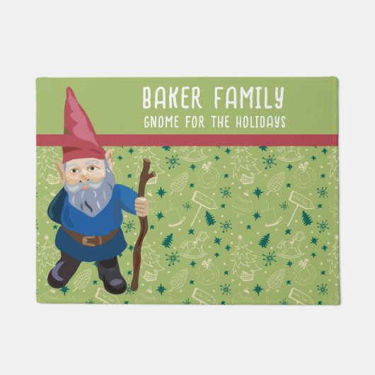 赤と青の格言で休日の冬 ドアマット (正面)