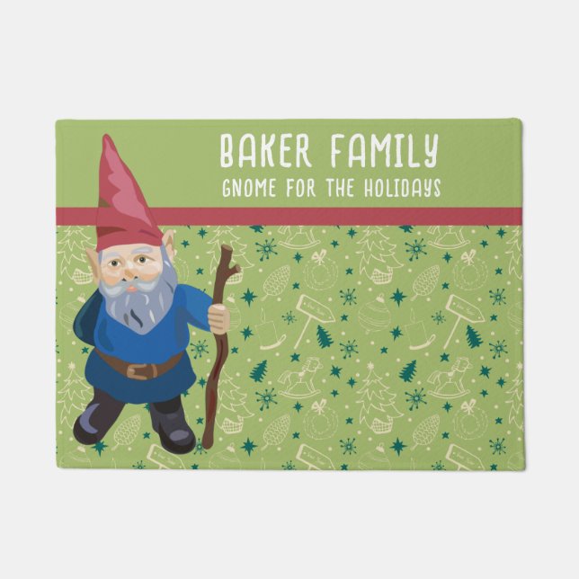 赤と青の格言で休日の冬 ドアマット (正面)