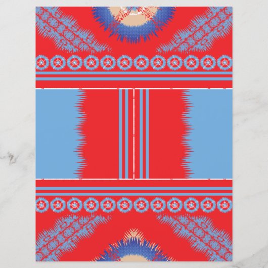 赤と青の模様のデザイン (裏面)