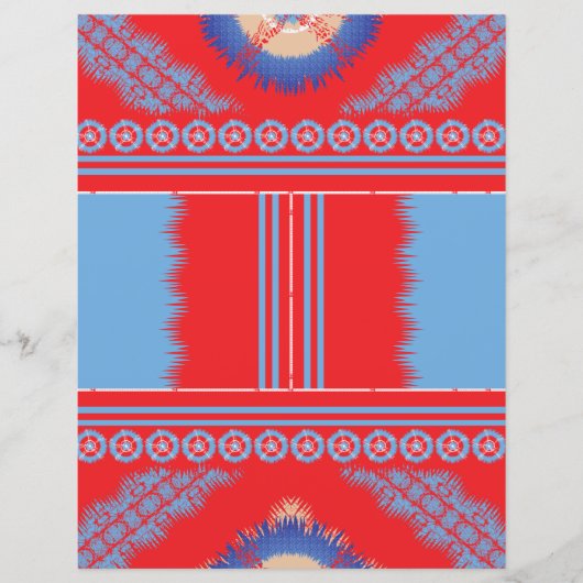 赤と青の模様のデザイン (正面)